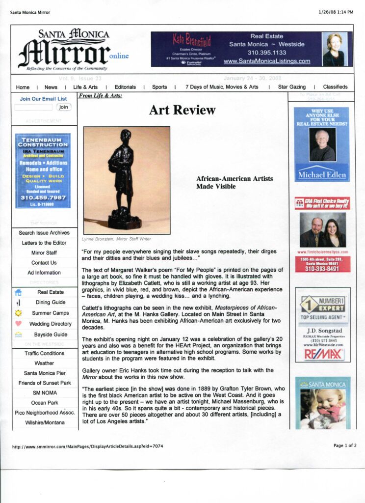 A newspaper article about art review