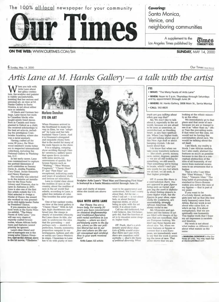 A newspaper article about an art show.