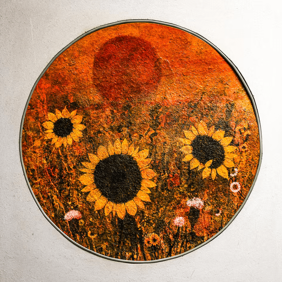 cid6bebfdfb-895c-4139-9f30-5e7c5cb61e1e-1-680abb233590f A painting of sunflowers in the middle of a field.